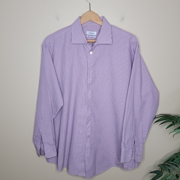 Calvin Klein | Checkered Plaid Long Sleeve Button Front Shirt - Picture 1 of 5
